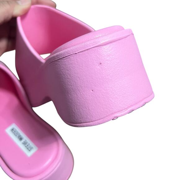 Steve Madden Pink Slinky Platform Slide Sandals Size 8 - Picture 6 of 8